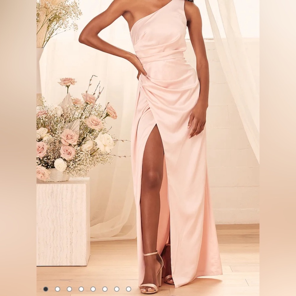 Lulus one shoulder satin dress
